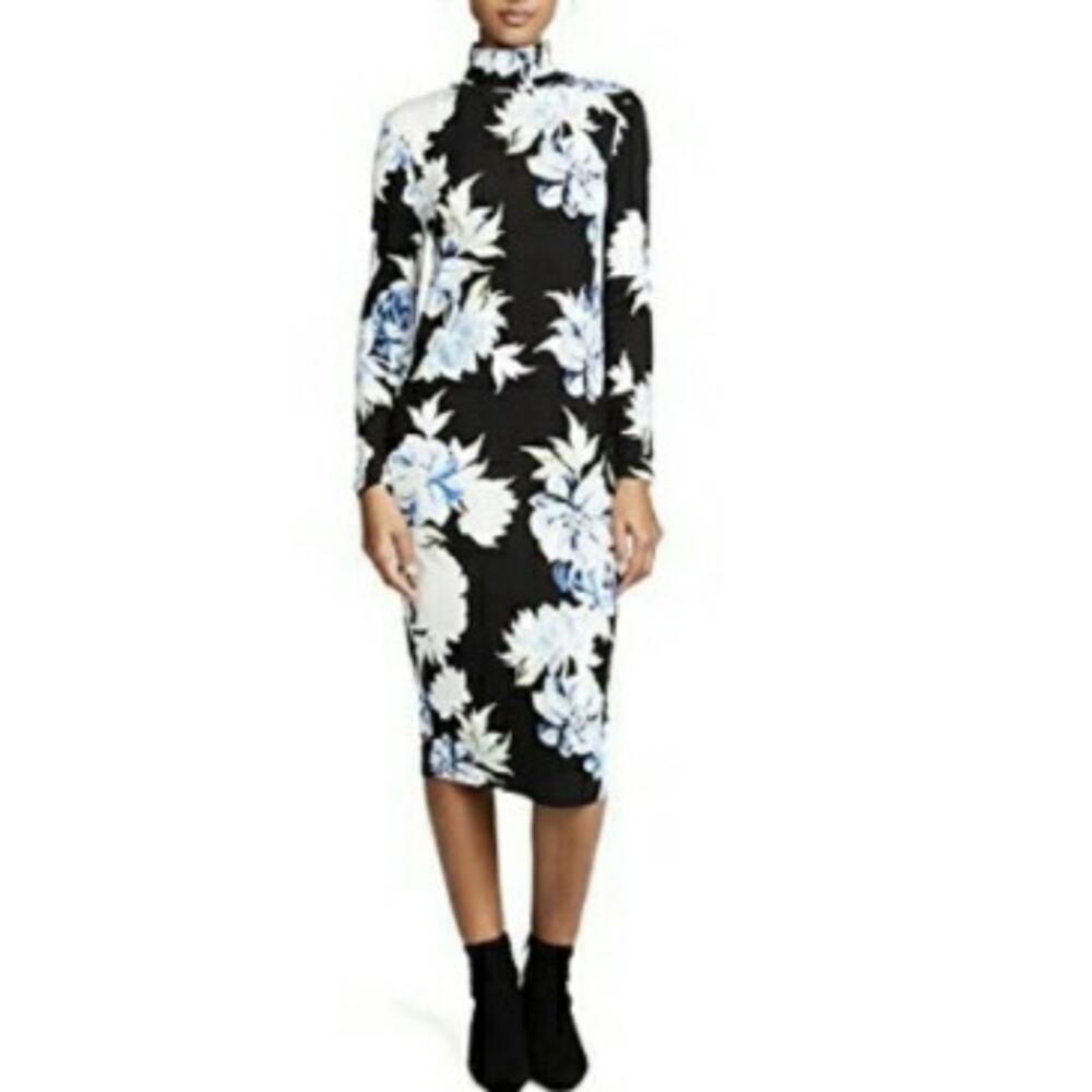 Yumi Kim Deja Vu Dress in Wanderlust Jersey Floral Turtleneck M New